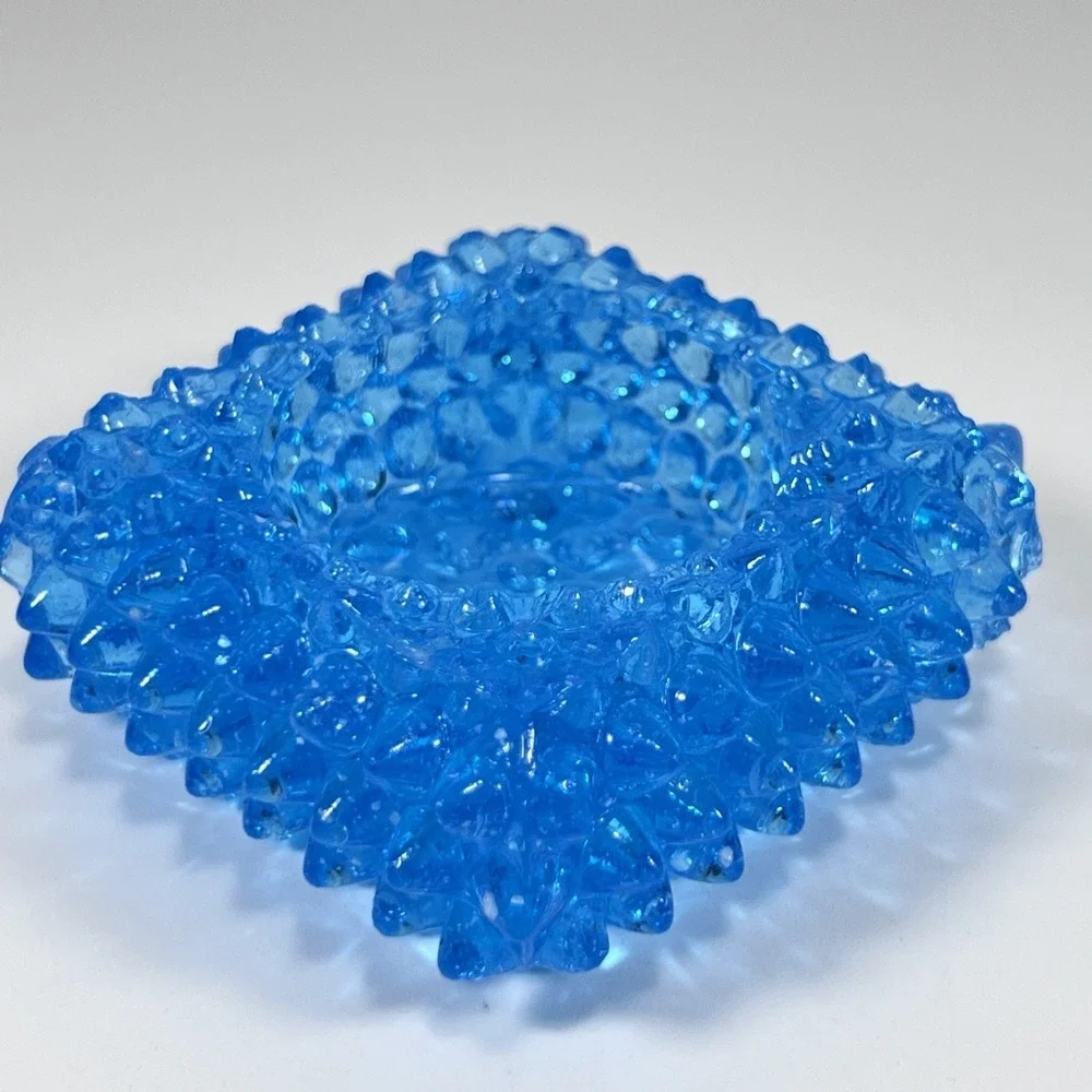VTG Fenton Square Spiked Hobnail Tea Light Candle‎ Holder Salt Cellar Lot Of 3